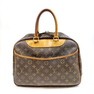 Auth Louis Vuitton Handbag Deauville Brown Monogram